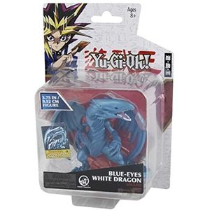 Yu-Gi-Oh Zeer gedetailleerde actiefiguur van 9,4 cm met exclusieve micro-anime micro-anime-stickerkaart, micro-figuur, witte draak met blauwe ogen