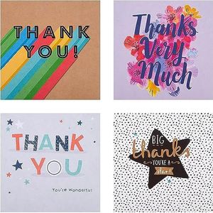Hallmark Set van 20 bedankkaarten in 4 grappige motieven