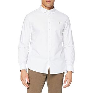 Farah Brewer Cotton Oxford Slim Fit herenhemd, wit, S, Wit.