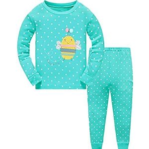 Little Hand Pyjama voor meisjes, pyjamaset voor meisjes, Groen 5