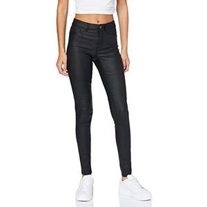 PIECES Damesjeans met skinny fit coating, zwart.