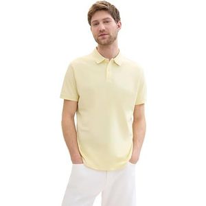 TOM TAILOR 1031006 Basic Piqué poloshirt met opdruk voor heren (1 stuk), 34585 - Lichtgeel