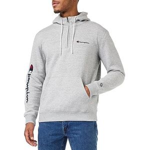 Champion Legacy American Classics MaxiLogo Powerblend Fleece Half Zip Sweatshirt met capuchon voor heren, Grijze tinten