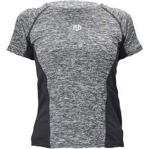 MOROTAI NAKA Performance Framed Mesh Shirt (grijs melange/zwart, maat M) sportoutfit, M