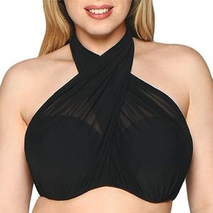 Curvy Kate Wrapsody Bikinitop voor dames, zwart (black), 90D, Zwart
