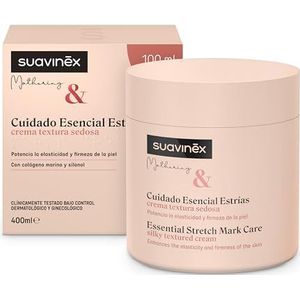Suavinex, Anti-striae crème zwangerschap, voorkomt striae, versterkt elasticiteit, kalmeert jeuk, geschikt voor de gevoelige huid, mild aroma, eenvoudige absorptie, 95% ingrediënten