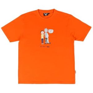 Tealer Skate Or Die-Rick and Morty X T-shirt voor heren, Oranje