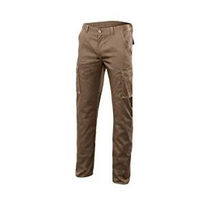 VELILLA Unisex elastische lange broek voor werk van duurzame en flexibele stof, Beige zand.