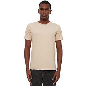 Trendyol Basic T-shirt voor heren, regular fit, ronde hals, korte mouwen, Steen