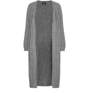 PIECES Pcmaggy Ls Long Knit Cardigan Noos Bc Cardigan voor dames, Medium grijs mengsel.