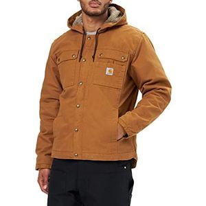 Carhartt Sherpa-Lined werkjas voor heren, casual pasvorm, washed, Carhartt Bruin