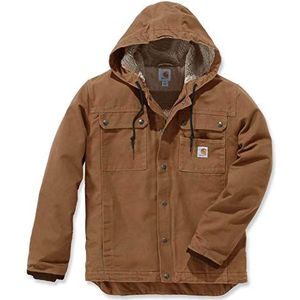 Carhartt Heren Werkvest, Relaxed Fit, Gewassen, Dons, Sherpa-gevoerd, Veelzijdige Jas, Carhartt Bruin