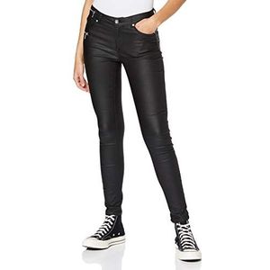 Only Onlcarmen Reg Zip Coated Jeans voor dames, zwart.