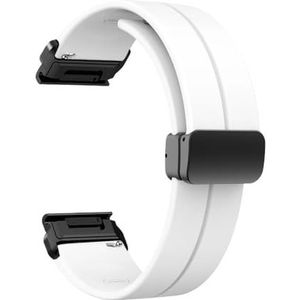 Bracelet à boucle pliante en Silicone, adapté for Garmin Forerunner 955 935 745 945 LTE S62 S60/instinct 2, 45mm (Color : White, Size : 26mm Enduro)