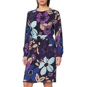 Seidensticker Jurk Lange mouwen Modern Fit Bloemenprint 100% Cupro jurk, Multicolor (Blauw 18), 38 (maat fabrikant: 36) Dames, Multicolor (Blauw 18), 38, meerkleurig (blauw 18)