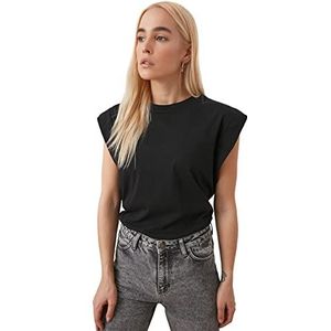 Trendyol Dames Basic Mouwloos Gebreid Shirt Zwart M, zwart.