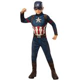 Rubie's Officieel kostuum Captain America, Avengers Endgame, klassiek, kindermaat M, 5-7 jaar, lichaamslengte 132 cm
