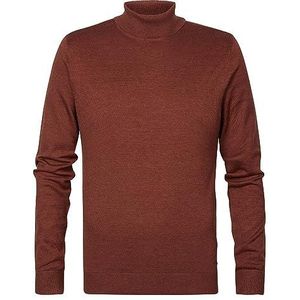 Petrol Industries Heren Knitwear Basic Trui Halsband Heren, Baksteen