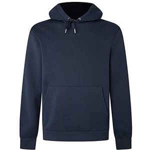 Hackett London Am Embossed Hdy Sweatshirt met capuchon voor heren, Navy Blauw