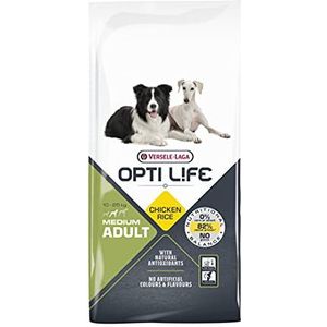 VERSELE-LAGA - Opti Life Adult Medium - Compleet, evenwichtig en hypoallergeen voer - Droogvoer voor honden - Middelgrote rassen - 12,5kg