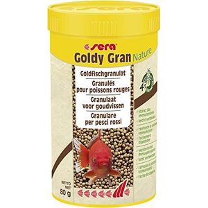 sera Goldy Gran Nature 250 ml - granulaat voor grotere goudvissen met 4% insectenmeel, goudvisvoer voor aquaria met hoog gebruiksvermogen en dus minder algen