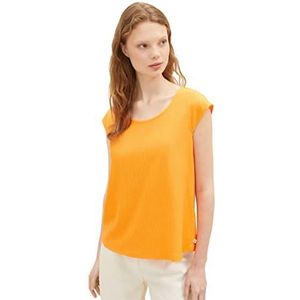 TOM TAILOR Denim T-shirt pour femme, 31684 - Manche brillant orange, L