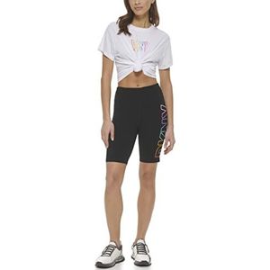 DKNY Short de vélo taille haute avec logo Pride pour femme, Noir, XL