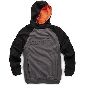 Scruffs Trade Tech Embossed Sweatshirt met capuchon voor heren, Zwart/Grijs, L
