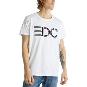 edc by ESPRIT Vibes Retro T-shirt voor heren, 100/wit 2
