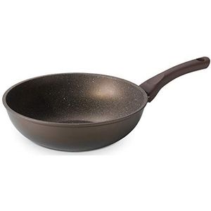 MOPITA AMBRA inductie wok anti-aanbak-Ø 28 cm inductie en voor alle soorten fornuizen, meerlaagse anti-aanbaklaag, 5-laagse krasbestendige coating, bodem van aluminium, dikte 4 mm, gemaakt in Italië