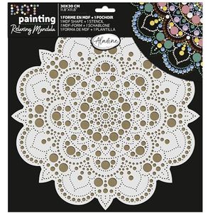 Aladine - Sjabloon & houder Mandala 30 cm - Voor het maken van mandala's in Dot Painting - Schilderen op kiezelsteen, hout, stoffen, canvas - Dotting Painting Points - Creatieve vrije tijd - 85505