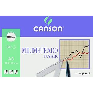 Guarro Canson 200402863 millimeterpapier A3, 90 g, 50 vellen