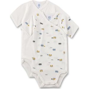 Sanetta 324353 Bodysuit voor baby's, jongens, White Pebble