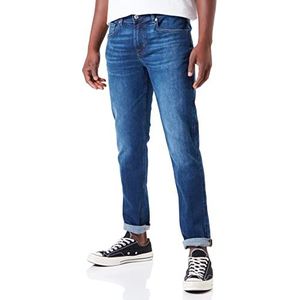 7 For All Mankind Tek Slim Jeans voor heren, donkerblauw, normale taillehoogte, donkerblauw, 28 W/28 L, Donkerblauw