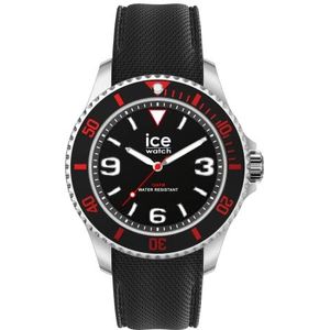 Ice-Watch - ICE Steel Black Red - Zwart herenhorloge met siliconen band - 020373 (Medium), zwart., riem