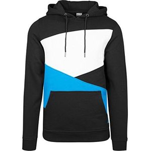 Urban Classics Zig Zag hoodie voor heren, zwart/turquoise/wit.