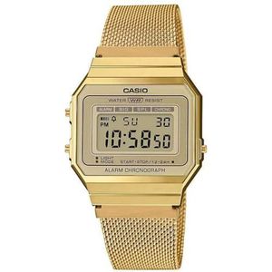 Casio A700WEMG-9AEF Digitaal dameshorloge met armband van roestvrij staal, goud, Goud, Armband