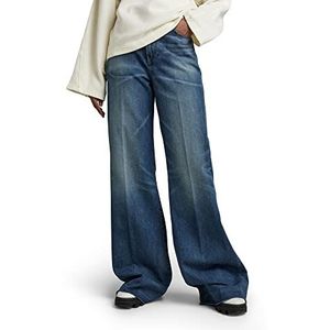 G-STAR RAW Deck Jeans Ultra High Wide pijpen, dames, blauw (antiek-Faded Niagara D313-D885), 27 W/32 L, Blauw (Antiek Faded Niagara D313-D885)