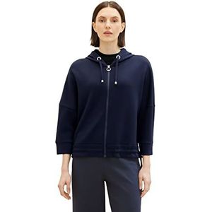 TOM TAILOR dames sweatjack met capuchon, 32363-Abstracte Marine Lijnen