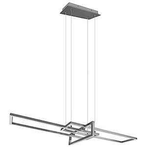 TRIO, Hanglamp, Salinas incl. 1 x LED, SMD, 34,0 W, 3000 K, 4200 Lm. Lichaam: Metaal, Nikkel mat L: 110,0 cm, L: 40,0 cm, H:150,0 cm Verstelbaar met schakelaar, IP20, In hoogte verstelbaar, Niet