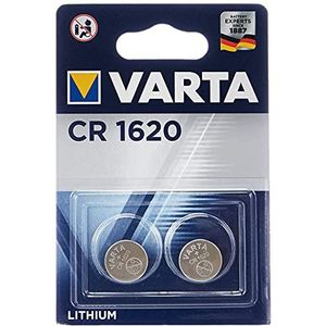 VARTA CR1620 Lithium Coin knoopcellen, 3 V, kinderveiligheidsverpakking, voor kleine elektronische apparaten, autosleutels, afstandsbedieningen, weegschalen, 2 stuks