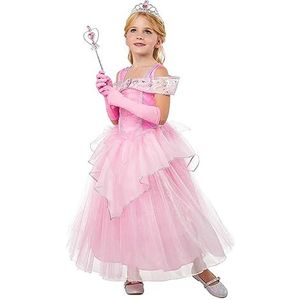 Rubies Prinsessenkostuum voor meisjes, roze prinsessenjurk met organza, diadeem en handschoenen, origineel, ideaal voor Halloween, Kerstmis, carnaval en verjaardag.