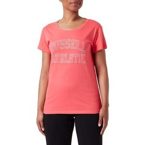 RUSSELL ATHLETIC T-shirt à col rond S/S pour femme, rouge incandescent, M