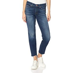 7 For All Mankind Roxanne Crop Slim Mid Taille Jeans voor dames, Blauw (Dark Blue Pl), 27W/28L, Blauw (Dark Blue Pl)