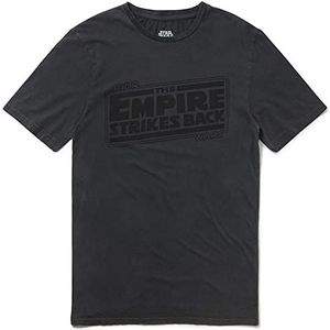 Re:Covered Vintage T-shirt met Empire Strikes Back Logo grijs gewassen, Meerkleurig