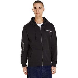 Tommy Jeans Tjm Reg Entry Sweatshirt met capuchon met ritssluiting voor heren, Zwart