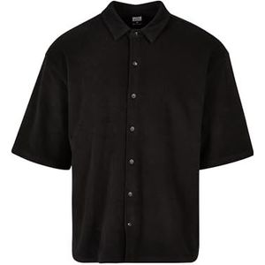 Urban Classics Boxy Badstof overhemd voor heren, Boxy overhemd, zwart, maten S tot 5XL, zwart.