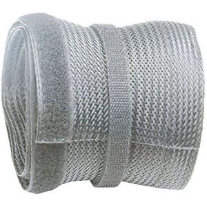RICOO Z9135G-5 afdekking voor tv-kabelgeleiding, kabelbevestiging, kabelopslag, 5 m, klittenbandsluiting, polyester, grijs
