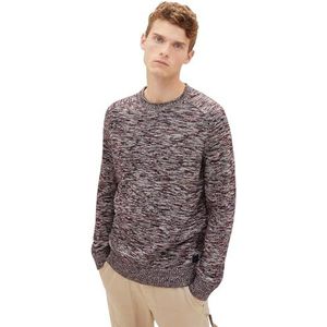 TOM TAILOR 1039713 heren sweater, 34250 - Tawny Port Red Mouline