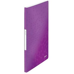 Leitz Binder A4, documentbeschermer, 20 transparente hoesjes, 40 paginas, paars, WOW, 46310062